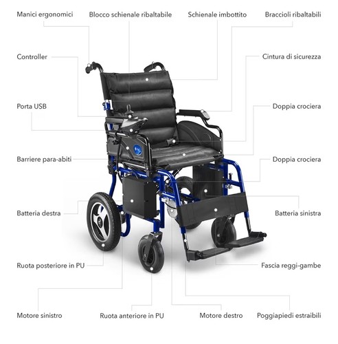 Sedia rotelle elettrica - rotelle,